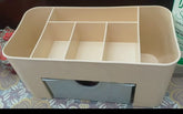 Compact Plastic Makeup Storage Box with Drawer