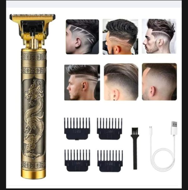 Vintage T9 Dragon Design Golden Hair Clipper