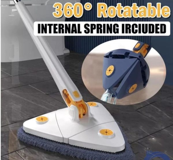 360° Rotatable Triangle Mop Self Squeeze, No Mess Floors Walls and Ceiling Shiner