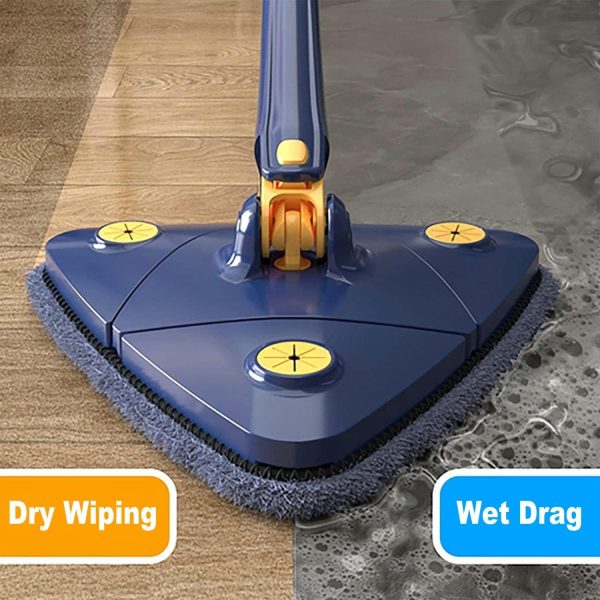 360° Rotatable Triangle Mop Self Squeeze, No Mess Floors Walls and Ceiling Shiner